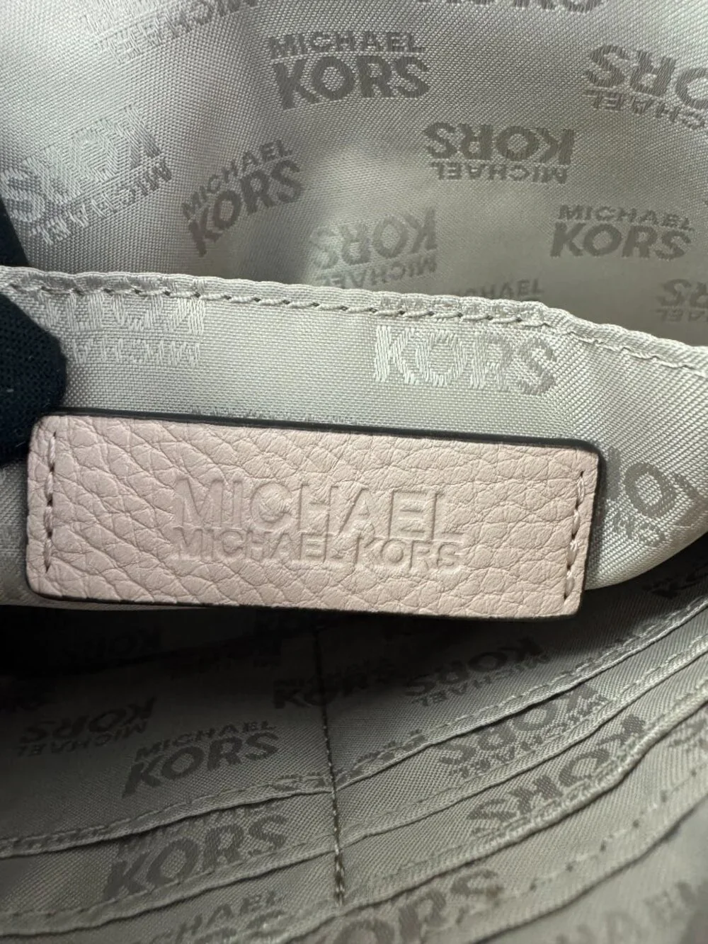 Michael Michael Kors Blush Pink Nude Beige Large Zip Clutch Wallet Wristlet